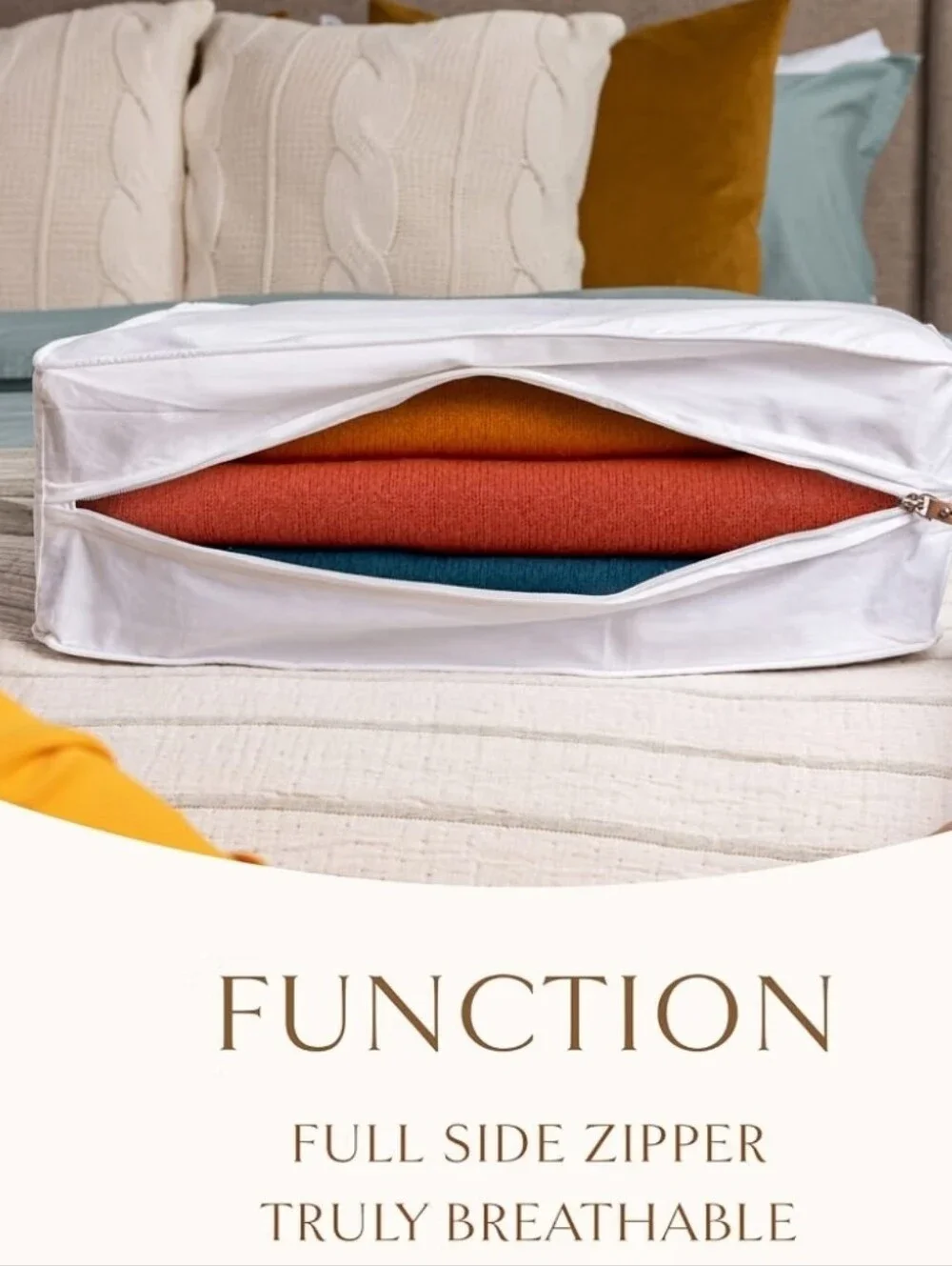 Hayden Hill Luxury Organic Cotton Storage Bags 18×12.75x 5.25